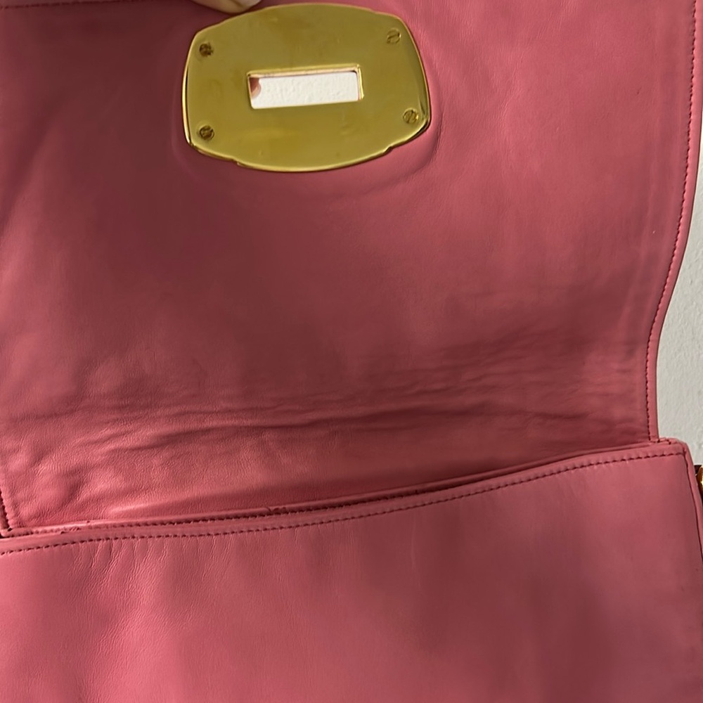 Miu Miu Pink Lambskin Leather Crossbody Bag with Gold Hardware - Picture 5 of 16